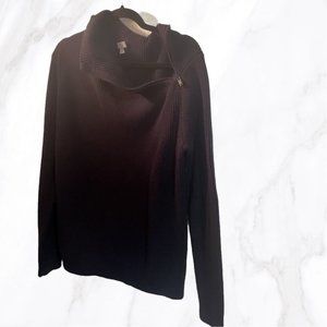 COS midweight medium weight navy blue knit sweater with side zip M